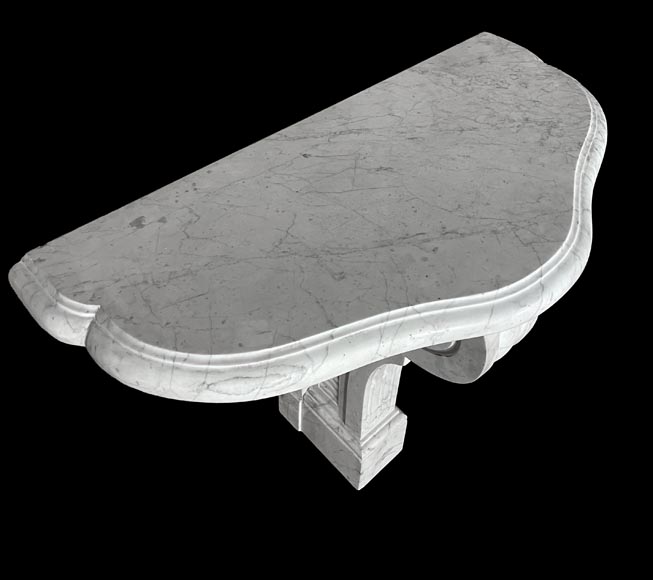 Pair of Consoles in Carrara Marble Pair of Consoles in Carrara Marble-2