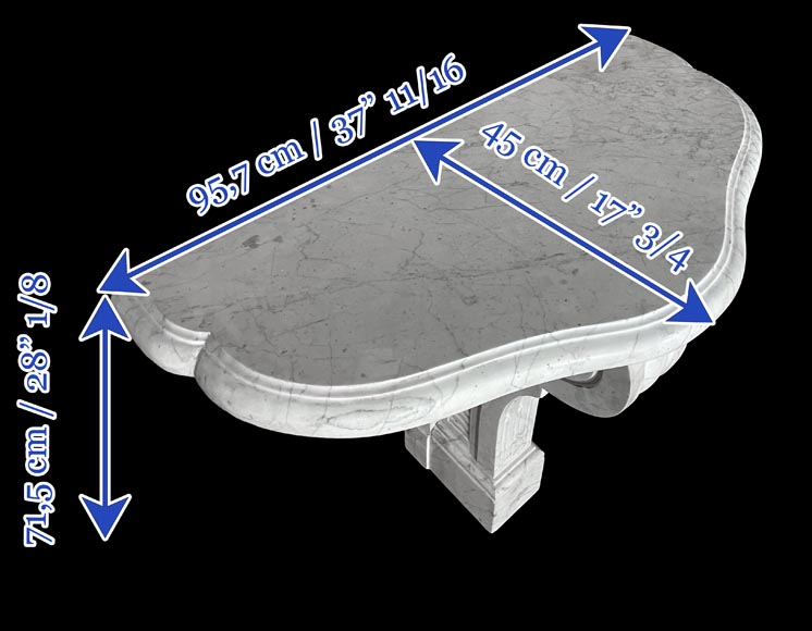 Pair of Consoles in Carrara Marble Pair of Consoles in Carrara Marble-6