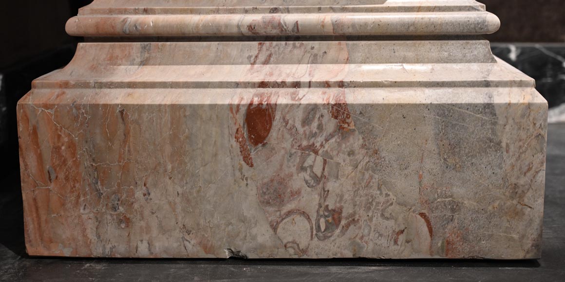 Pair of pedestals in Sarrancolin and Campan marbles-4