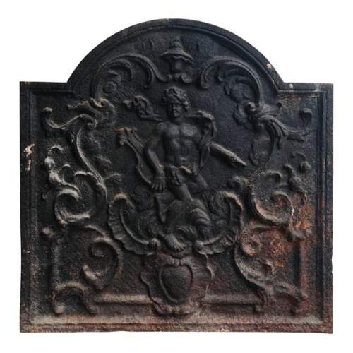 Louis XV style fireback with representation of Apollo