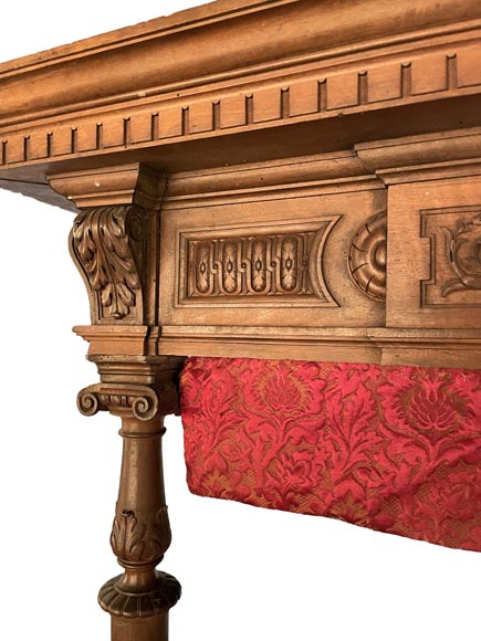 Jean-Paul MAZAROS (1823-1900), Neo-Renaissance four-poster bed in carved walnut-12