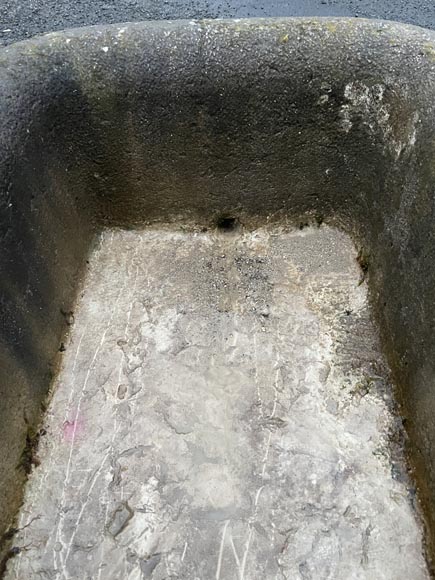 A large antique carved stone watering trough-4