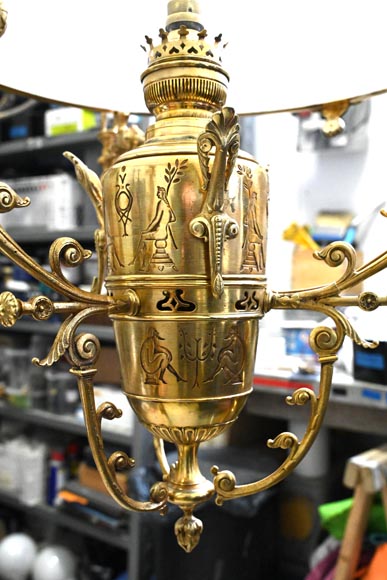 Gilded Bronze Égyptomania Chandelier Gilded Bronze Égyptomania Chandelier-3