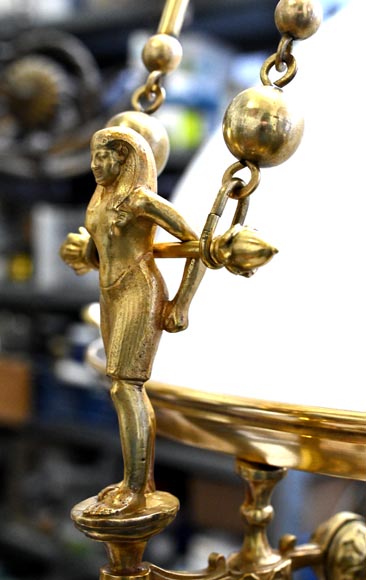 Gilded Bronze Égyptomania Chandelier Gilded Bronze Égyptomania Chandelier-8