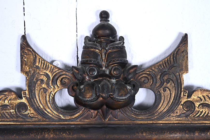 Maison MARNYHAC (attrib.) – Gilt bronze openwork mirror with Vietnamese-style decoration-1