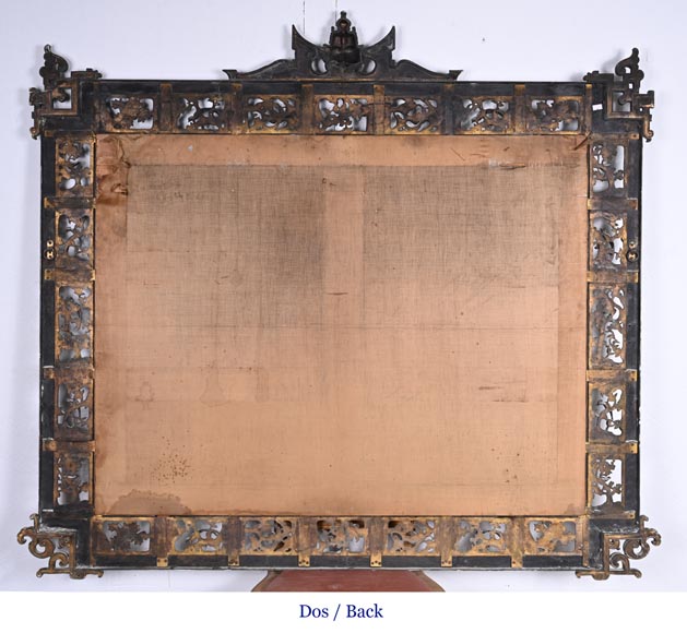 Maison MARNYHAC (attrib.) – Gilt bronze openwork mirror with Vietnamese-style decoration-9