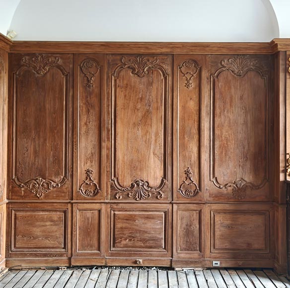 Louis XV Style Carved Oak Boiserie with Antique Elements-5