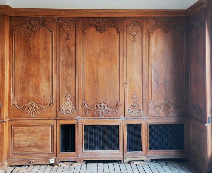 Louis XV Style Carved Oak Boiserie with Antique Elements-6