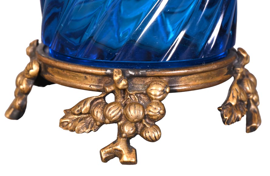 Signed Pair of Blue BACCARAT Crystal Vases with Gilt Bronze Mounts – Napoleon III Style, Late 19th Century-4