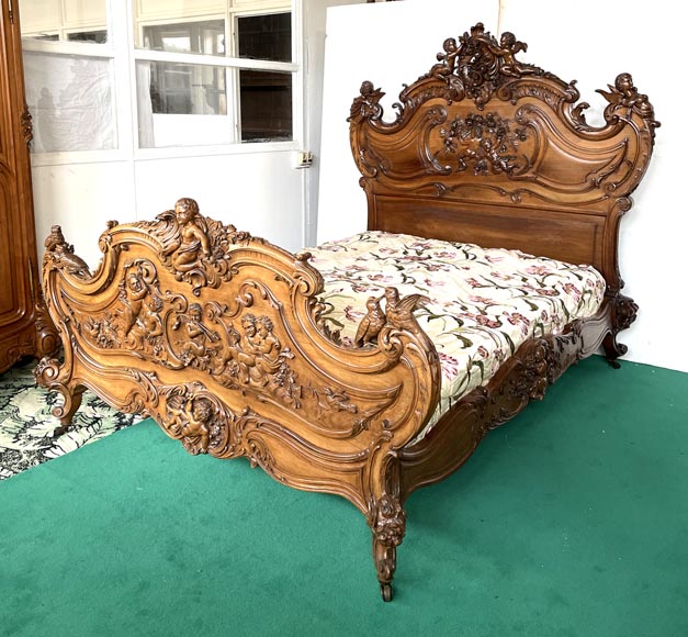 Louis XV style walnut bedroom-1