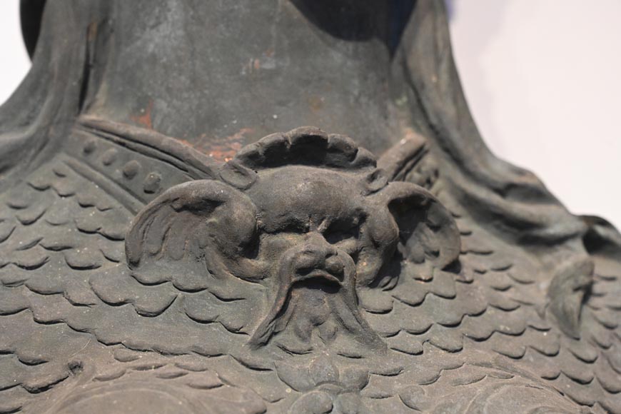 J. SERRE, Pair of bronze caryatids representing Bellona-7