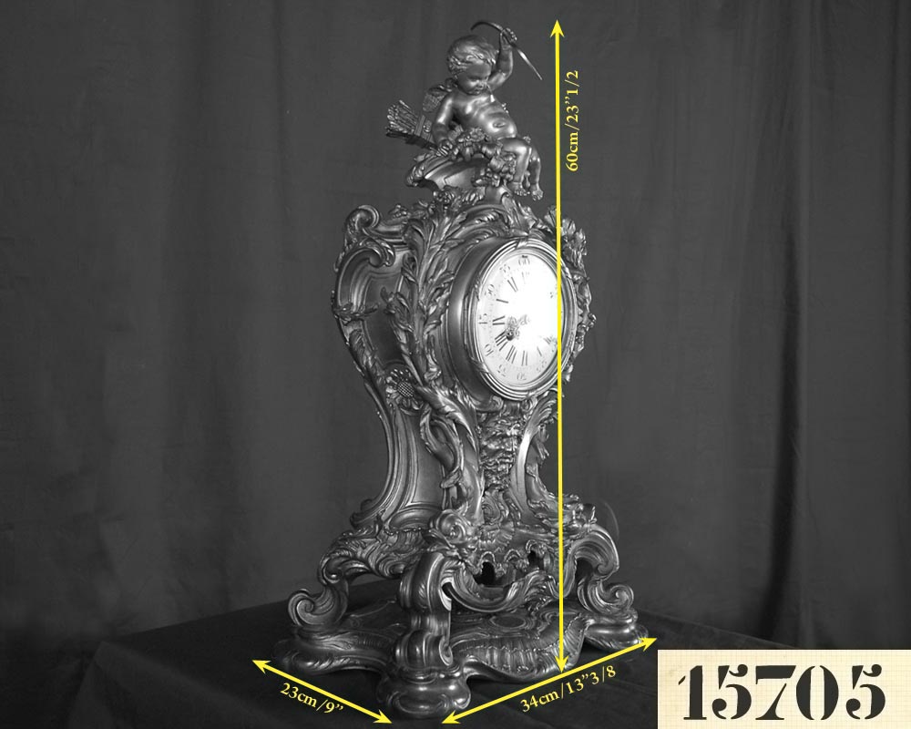 Léon MESSAGÉ (1842-1901) (att. to) -  Clock with Cupidon-5
