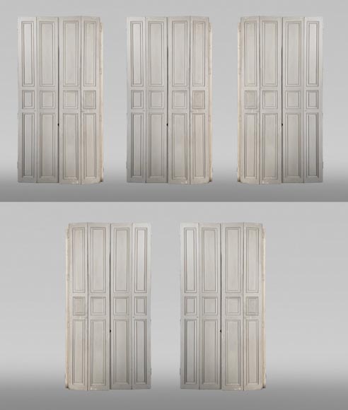 Set of Five Pairs of Folding Interior Oak Shutters Set of Five Pairs of Folding Interior Oak Shutters-0
