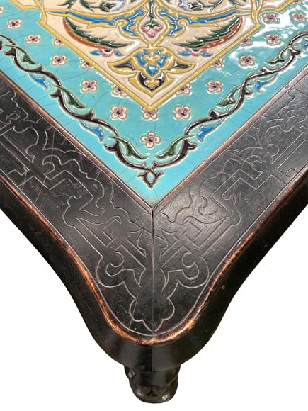 MARTIN-BREY, Japanese-style table with glazed earthenware top-6