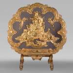 Maison MARNYHAC (attrib.) — Rare Chinese-style Antique Fire Screen in Gilded Bronze, Second Half of the 19th Century