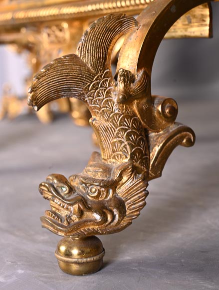 Maison MARNYHAC (attrib.) — Rare Chinese-style Antique Fire Screen in Gilded Bronze, Second Half of the 19th Century-11