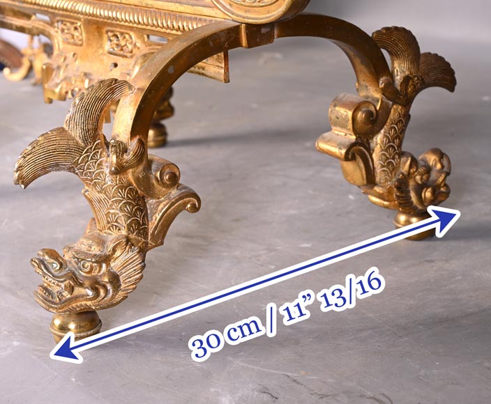 Maison MARNYHAC (attrib.) — Rare Chinese-style Antique Fire Screen in Gilded Bronze, Second Half of the 19th Century-12