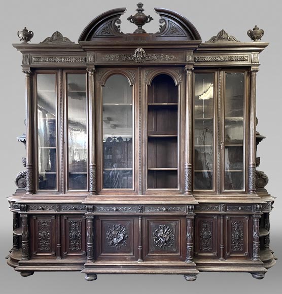 Large Carved Oak Sideboard, Napoleon III Style-0