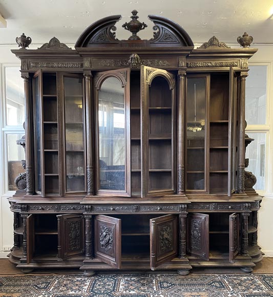 Large Carved Oak Sideboard, Napoleon III Style-1