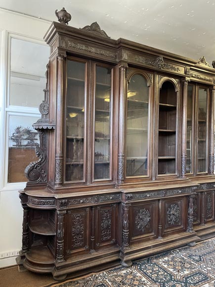 Large Carved Oak Sideboard, Napoleon III Style-2