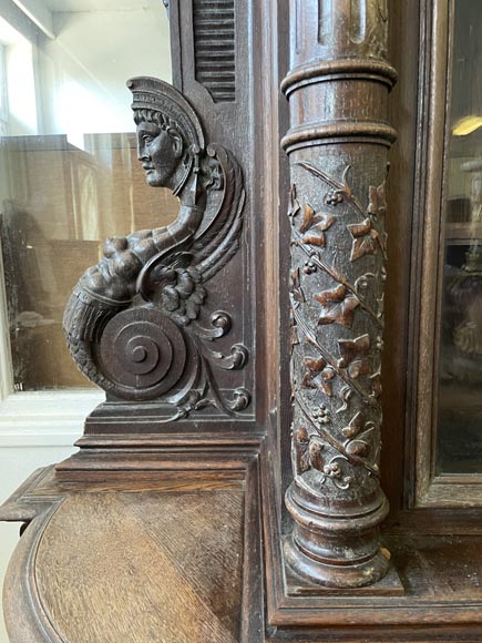 Large Carved Oak Sideboard, Napoleon III Style-6
