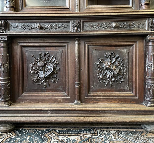 Large Carved Oak Sideboard, Napoleon III Style-9