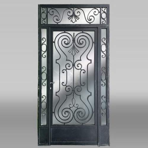 Cast Iron and Glass Exterior Door, circa 1900