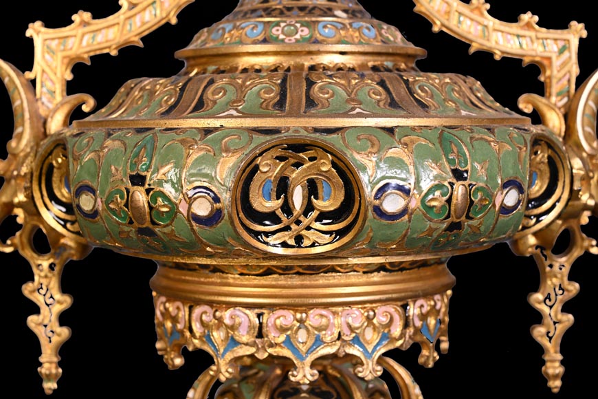 Persian-style double-sided clock and garnitures, Charles Stanislas MATIFAT, dated 1851-17
