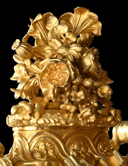 MARQUIS Louis-Auguste, Louis XVI Style Gilt Bronze and Scagliola Clock Set MARQUIS Louis-Auguste, Louis XVI Style Gilt Bronze and Scagliola Clock Set-3