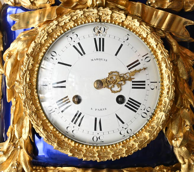 MARQUIS Louis-Auguste, Louis XVI Style Gilt Bronze and Scagliola Clock Set MARQUIS Louis-Auguste, Louis XVI Style Gilt Bronze and Scagliola Clock Set-7