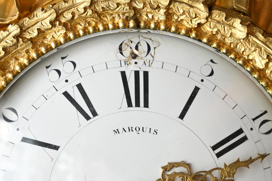 MARQUIS Louis-Auguste, Louis XVI Style Gilt Bronze and Scagliola Clock Set MARQUIS Louis-Auguste, Louis XVI Style Gilt Bronze and Scagliola Clock Set-8