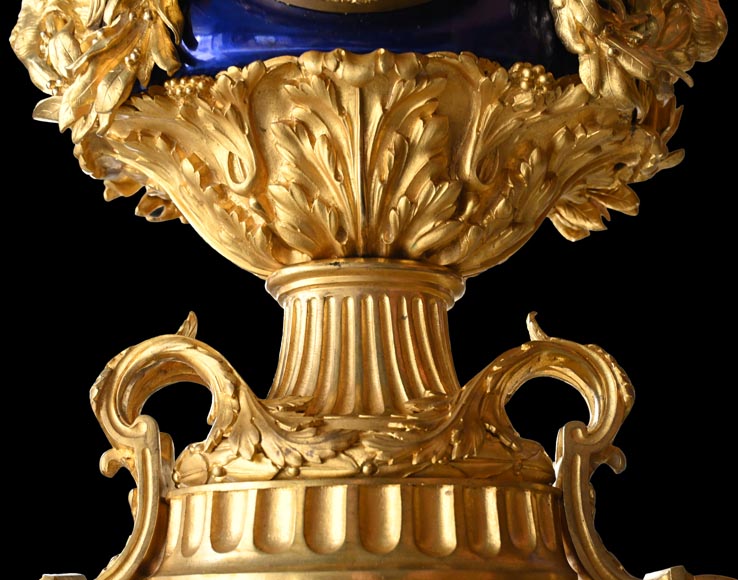 MARQUIS Louis-Auguste, Louis XVI Style Gilt Bronze and Scagliola Clock Set MARQUIS Louis-Auguste, Louis XVI Style Gilt Bronze and Scagliola Clock Set-11