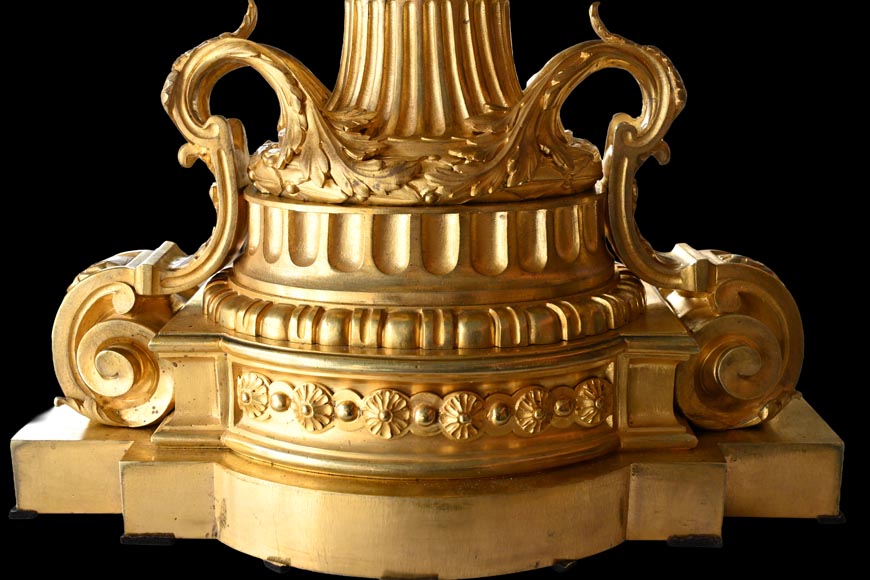MARQUIS Louis-Auguste, Louis XVI Style Gilt Bronze and Scagliola Clock Set MARQUIS Louis-Auguste, Louis XVI Style Gilt Bronze and Scagliola Clock Set-12