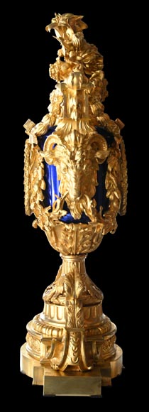 MARQUIS Louis-Auguste, Louis XVI Style Gilt Bronze and Scagliola Clock Set MARQUIS Louis-Auguste, Louis XVI Style Gilt Bronze and Scagliola Clock Set-13