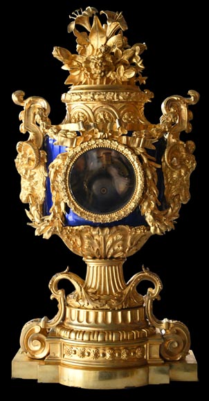MARQUIS Louis-Auguste, Louis XVI Style Gilt Bronze and Scagliola Clock Set MARQUIS Louis-Auguste, Louis XVI Style Gilt Bronze and Scagliola Clock Set-15