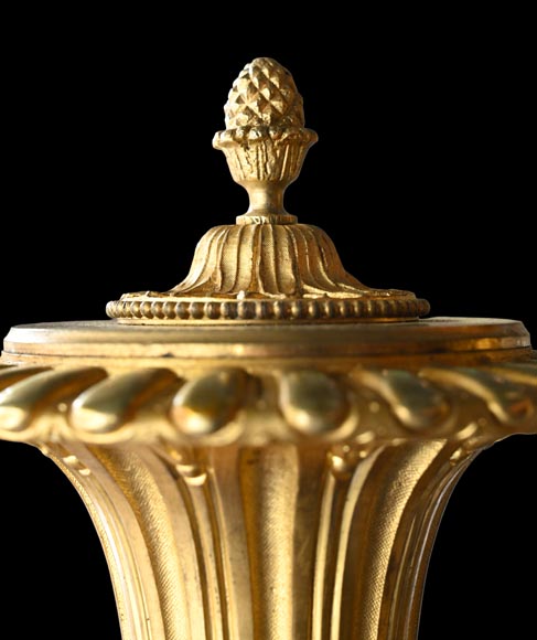MARQUIS Louis-Auguste, Louis XVI Style Gilt Bronze and Scagliola Clock Set MARQUIS Louis-Auguste, Louis XVI Style Gilt Bronze and Scagliola Clock Set-19