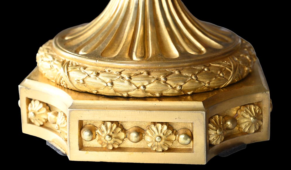 MARQUIS Louis-Auguste, Louis XVI Style Gilt Bronze and Scagliola Clock Set MARQUIS Louis-Auguste, Louis XVI Style Gilt Bronze and Scagliola Clock Set-22