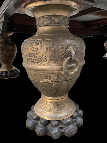 F. GERDERÈS – Japanese-style billiard table in gilded and carved wood F. GERDERÈS – Japanese-style billiard table in gilded and carved wood-8