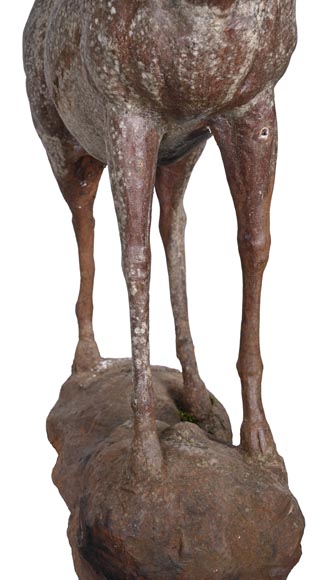 Cast iron statue of a doe, 19th century-9