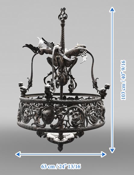 Neo-Renaissance bronze chandelier Neo-Renaissance bronze chandelier-8