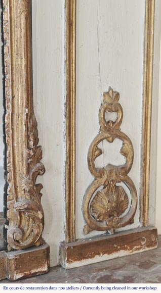  Louis XV period trumeau with pastoral scene-3