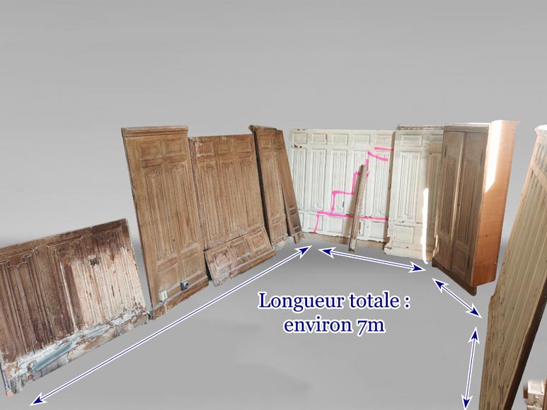 Neo-Gothic style oak wainscoting featuring a Neo-Gothic style oak wainscoting featuring a