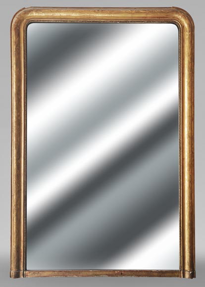 Louis XVI style gilded trumeau with engraved floral decoration-0