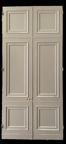 Pair of Double Doors with Architectural Surrounds, Louis XVI Style, 19th Century-2