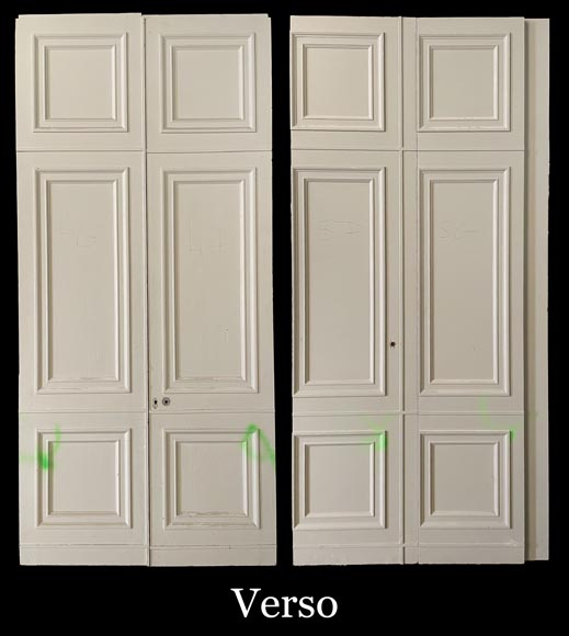 Pair of Double Doors with Architectural Surrounds, Louis XVI Style, 19th Century-8