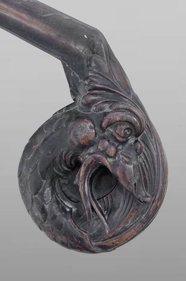 Carved Mahogany Stair Handrail, Napoleon III Period-5