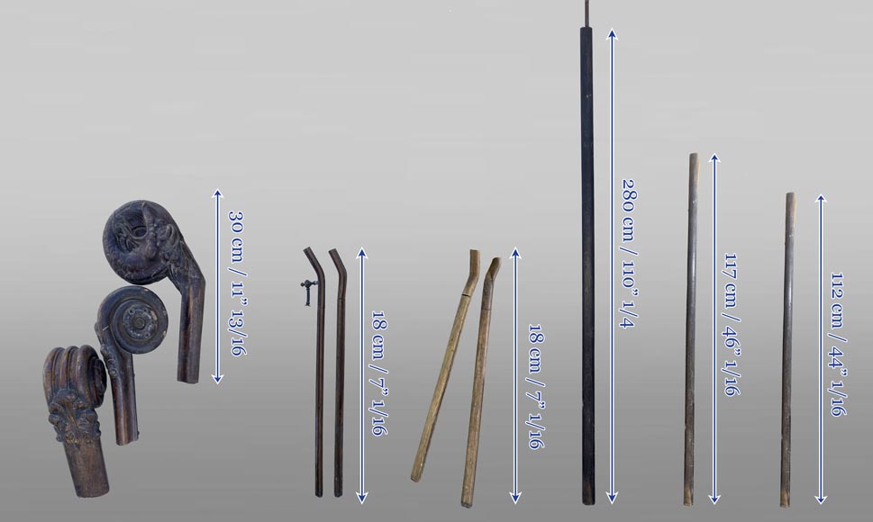 Carved Mahogany Stair Handrail, Napoleon III Period-7