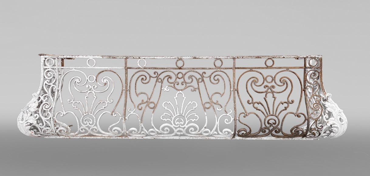 Napoleon III Curved Wrought Iron Balcony Railing Napoleon III Curved Wrought Iron Balcony Railing-0