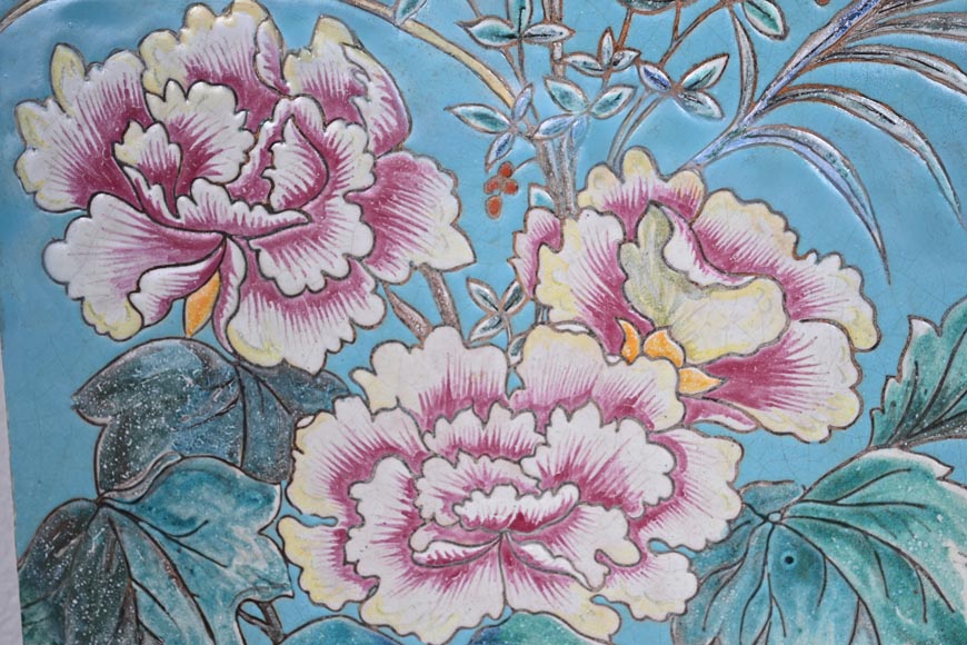 Eugène COLLINOT, Decorative Japanese-style earthenware plaques-9