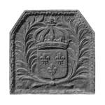  Fireplace plate with the coat of arms of France, dated 1654